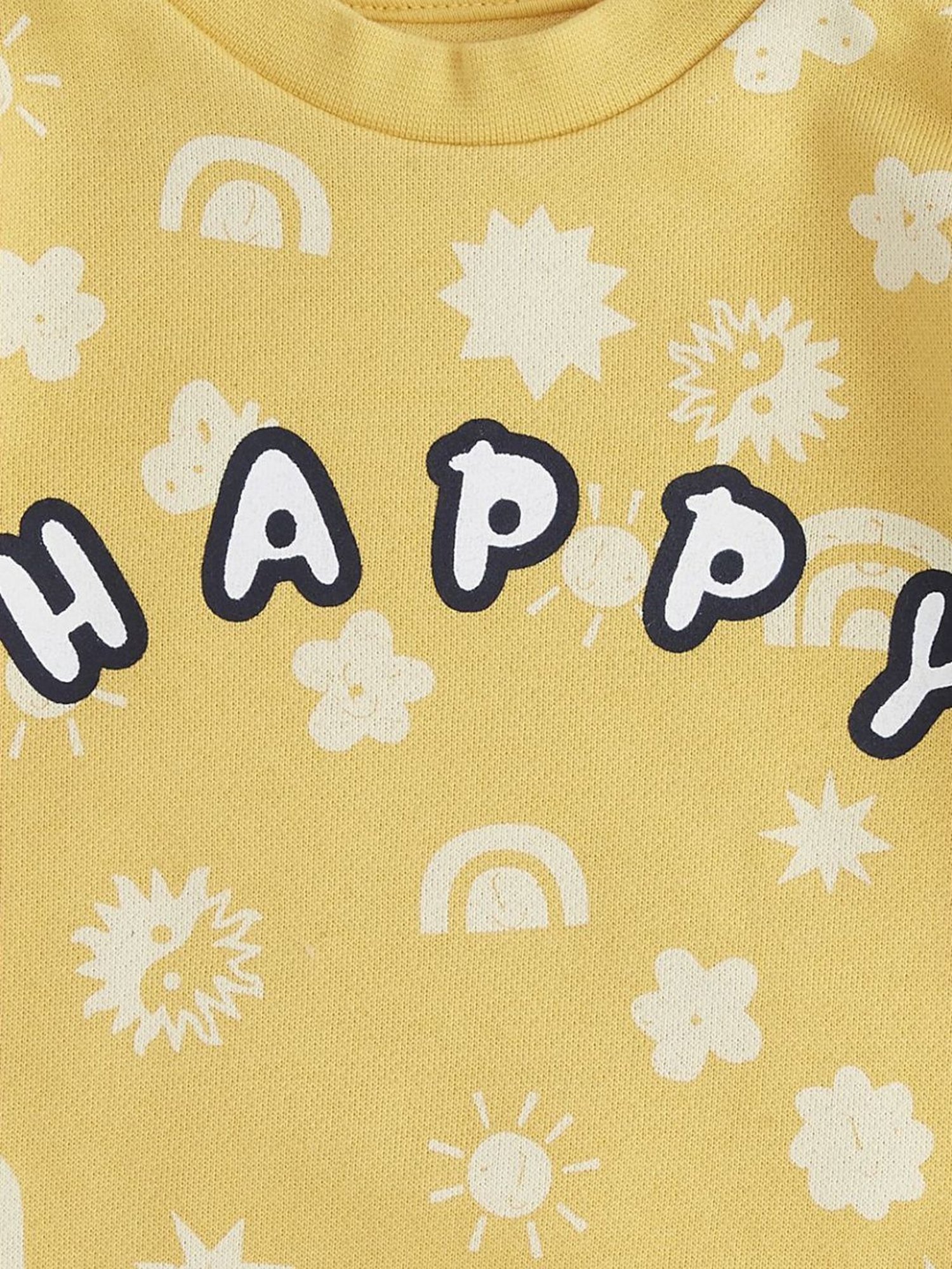 Pantaloons Baby Mustard Cotton Printed Full Sleeves Sweatshirt