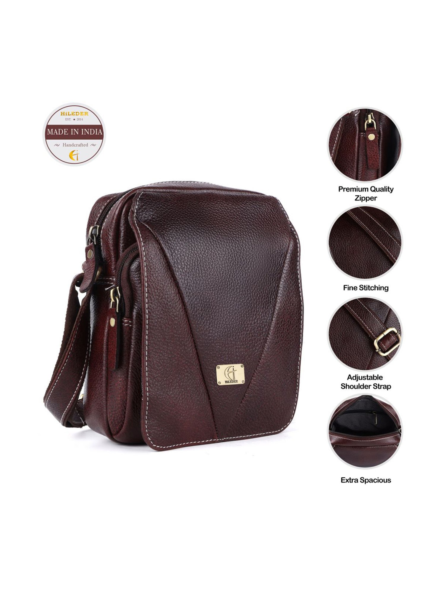 HiLEDER Brown Solid Medium Cross Body Bag
