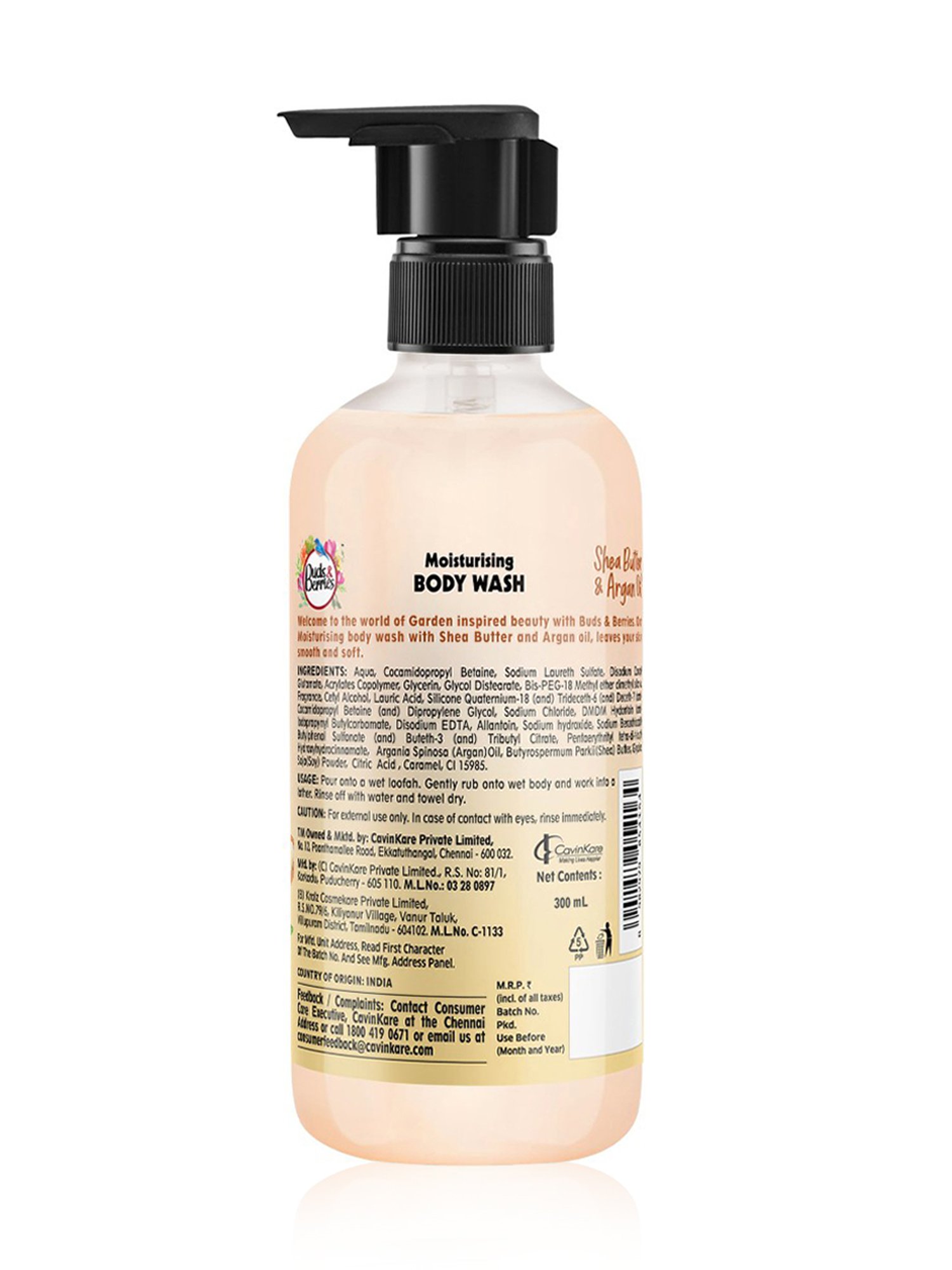 Buds & Berries Shea Butter & Argan Oil Moisturising Body Wash - 300 ml