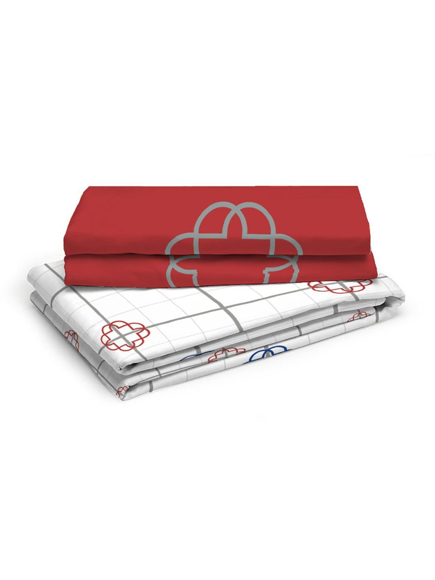 Boutique Living Signature Geometric Grey 300 TC Cotton King Bed Sheet with 2 Pillow Covers