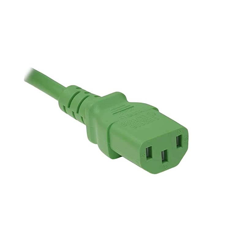 Cable 6ft Standard Computer Power Cord NEMA 515P to IEC 320 C1318 AWG Replacement AC Power Cable for PC or Monitor 125V 10A Green