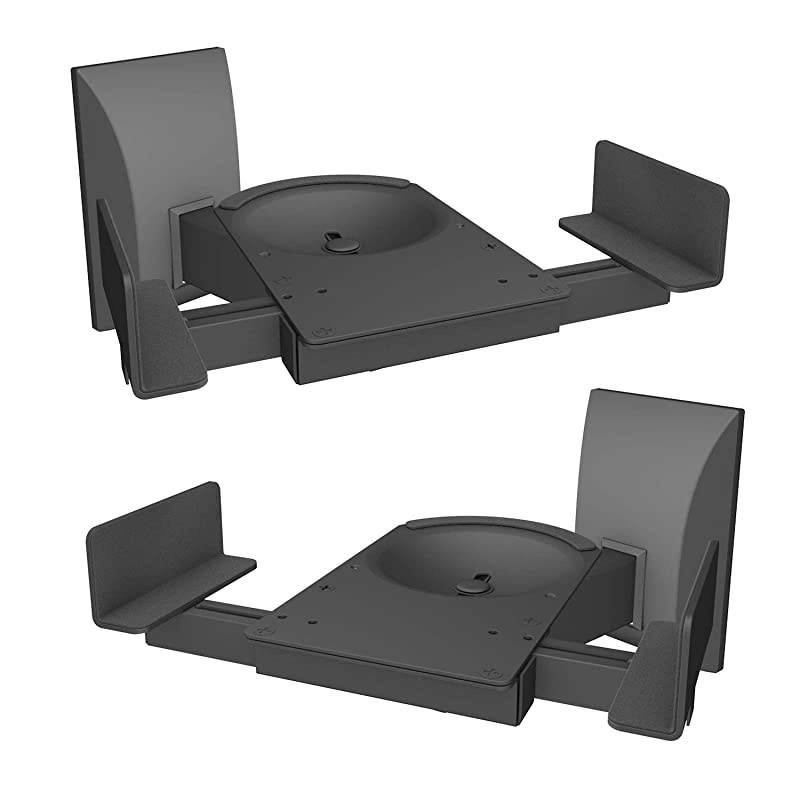 Dual Side Clamping Bookshelf Speaker Wall Mounting Bracket for Large Surrounding Sound Speakers Hold Up to 120 lbs SWM201XL Black