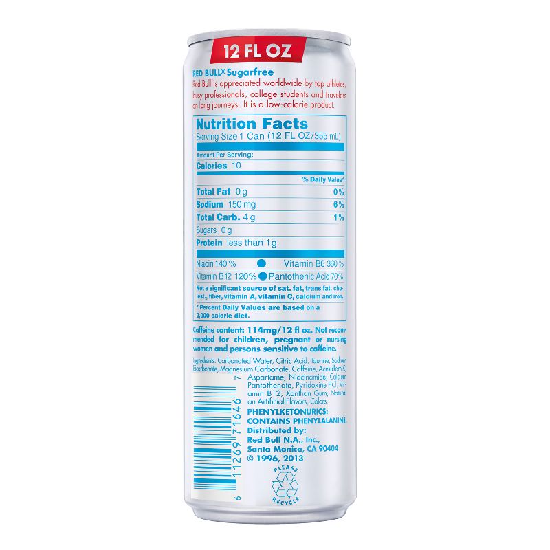 Red Bull Sugar Free Energy Drink - 4pk/12 fl oz Cans