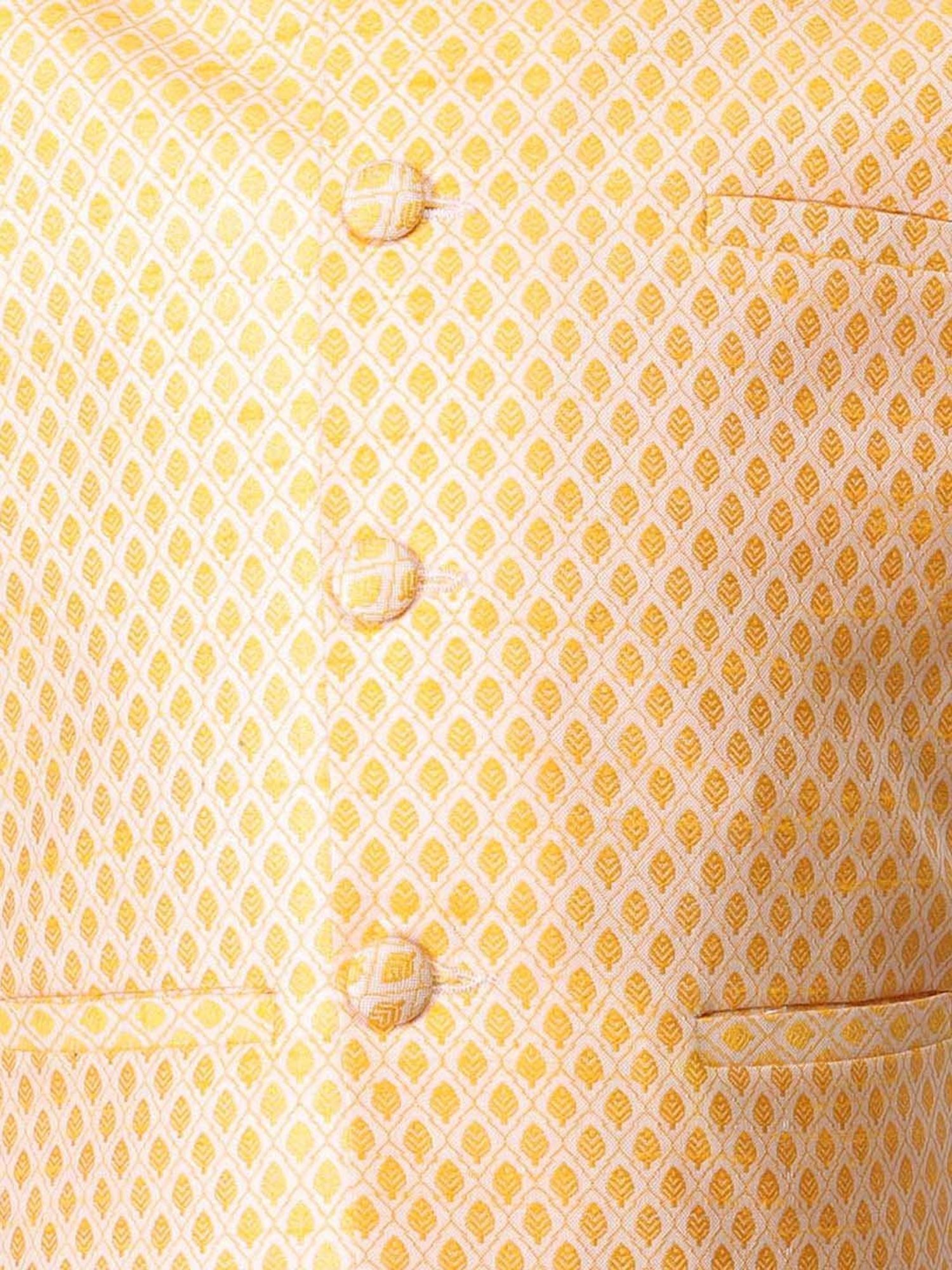 TABARD Kids Beige & Yellow Cotton Printed Kurta Set