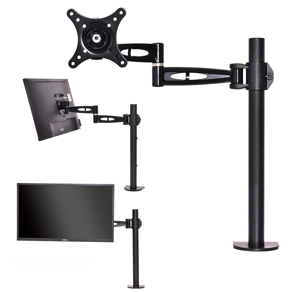 Adjustable Computer Monitor Desk Mount Stand for Single LCD Flat Screen Monitor