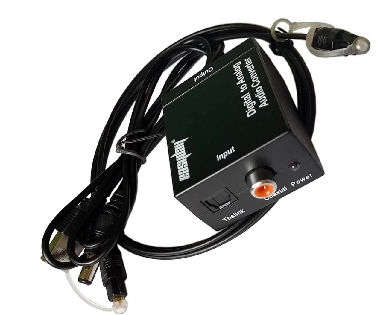 easyday DAC Digital to Analog Audio Converter Adapter Digital Optical Coaxial Toslink to RCA Analog Converter with Optical Cable