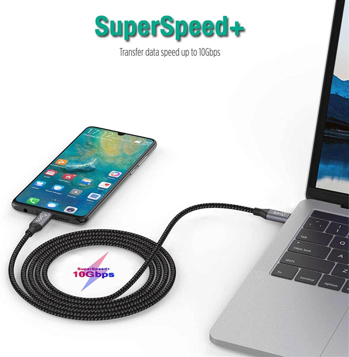 Thunderbolt 3 Cable (2M/6.6Ft) USB-C to USB-C 20 Gbps Data Transfer 100W 20V/5A Fast Charging Compatible with LaptopSmartphoneComputer (Size : 1M)