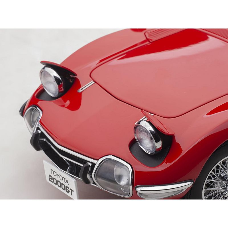 Toyota 2000GT RHD (Right Hand Drive) with Wire-Spoke Wheels Red 1/18 Model Car by Autoart