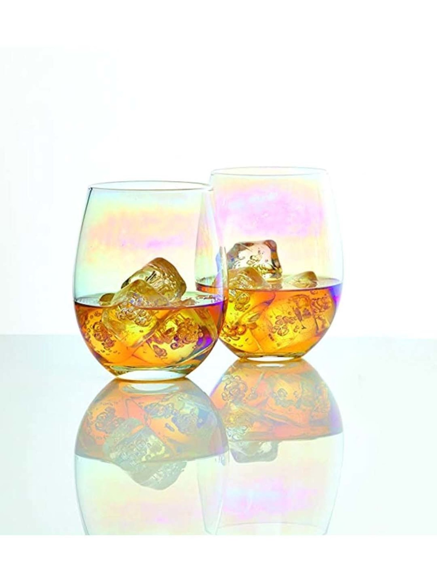 Melbify Roll Sip Transparent Cocktail Glass with straw 250ml - Set of 2