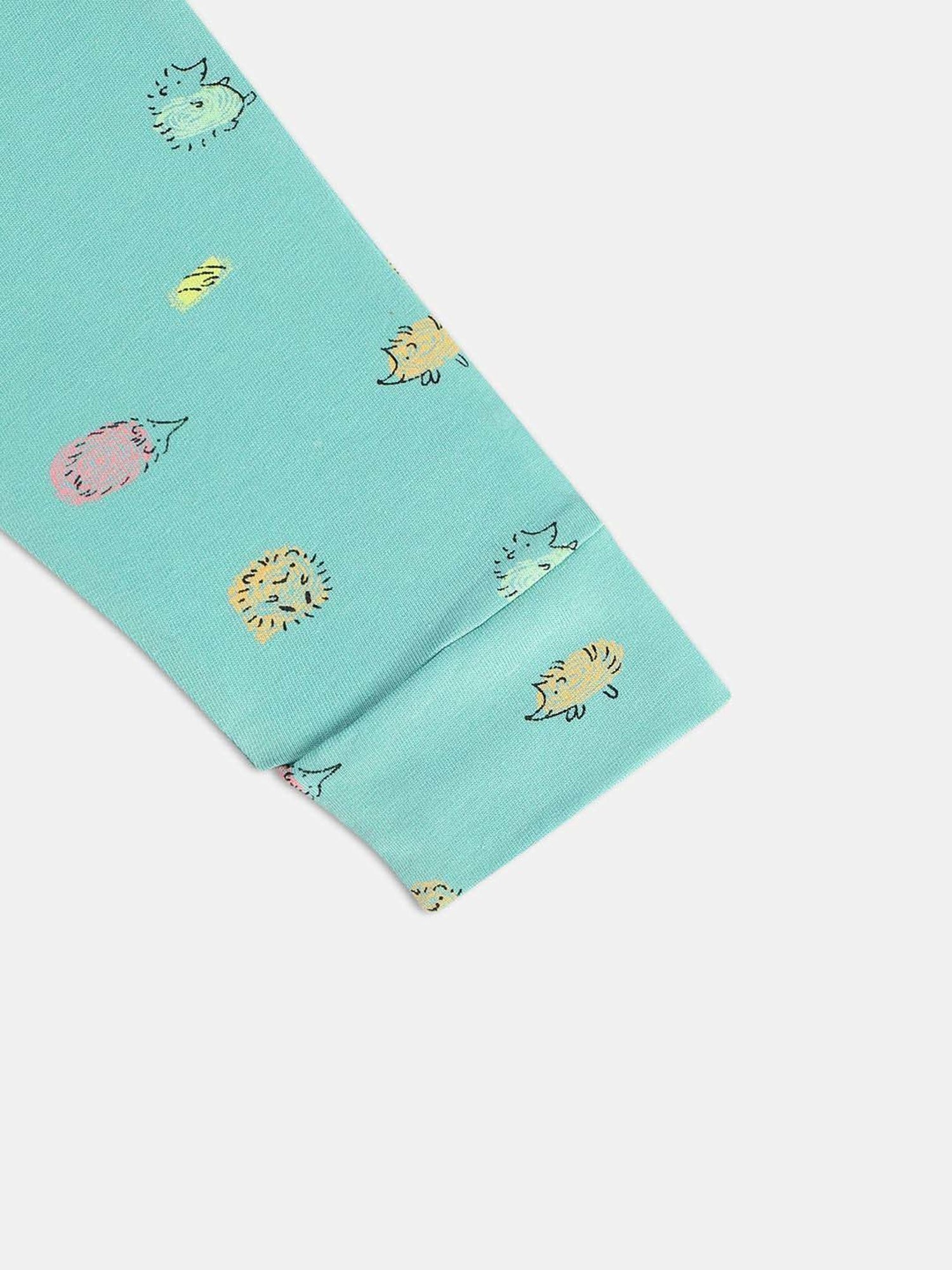 MINIKLUB Girls Orange & Blue Printed Full Sleeves Legging