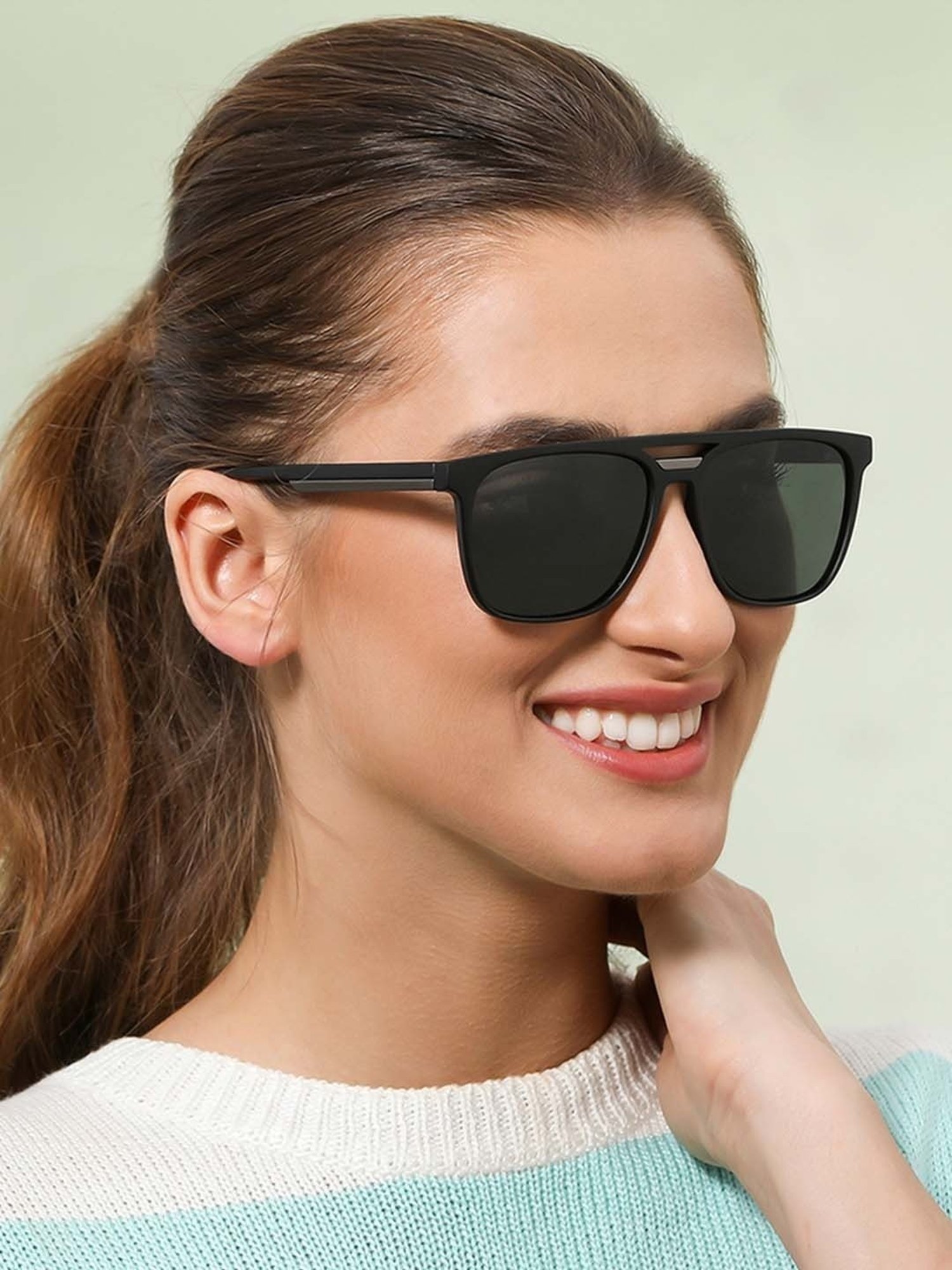 Vincent Chase by Lenskart VC S12644 Green Polarized Square Sunglasses