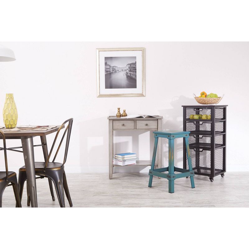 26" New Castle Counter Height Barstool Antique Turquoise - OSP Home Furnishings