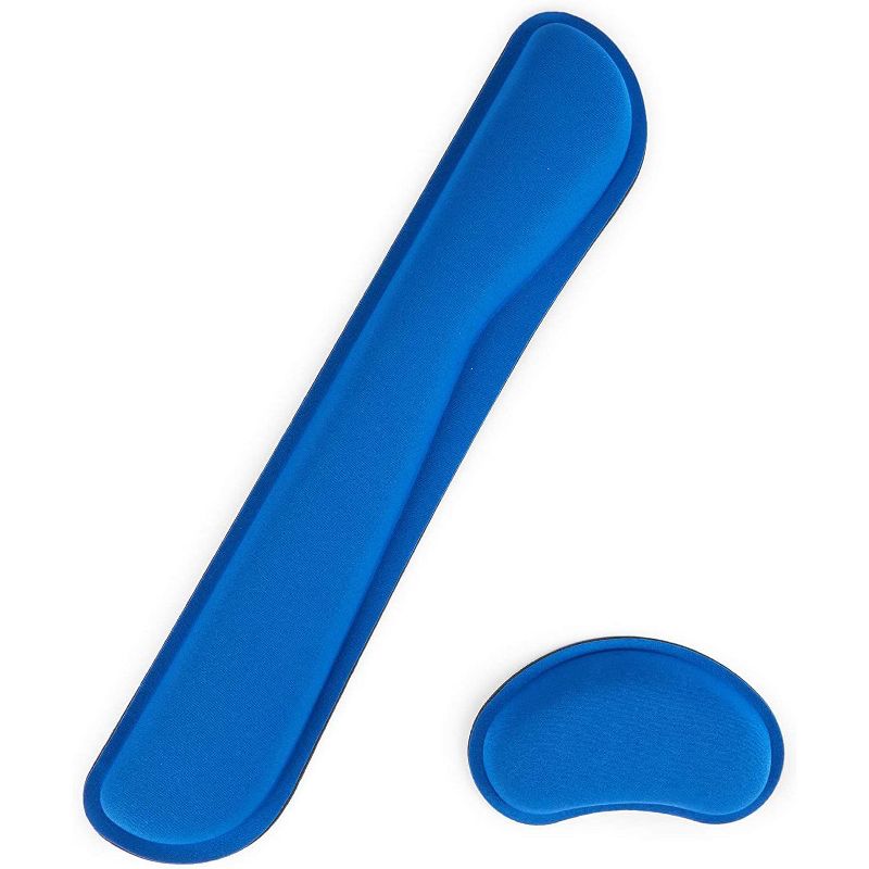 Stockroom Plus Set of 2 Computer Mouse and Keyboard Wrist Rest Support Pad Waterproof, Blue