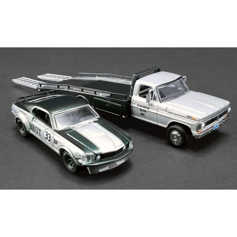 Ford F-350 Ramp Truck & 1969 Ford Mustang Trans Am #33 "Brut" (Allan Moffat's) 1/64 Diecast by Greenlight for ACME 51271