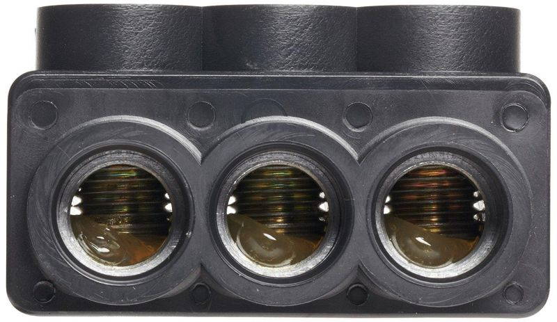 Morris Products 97633 Multi-Cable Connector, Insulated, Dual Entry, Black, 3 Ports, 2/0 - 14 Wire Range, 7/32" Allen Hex 3 Ports, 2/0 - 14 Wire Range, 7/32" Allen Hex