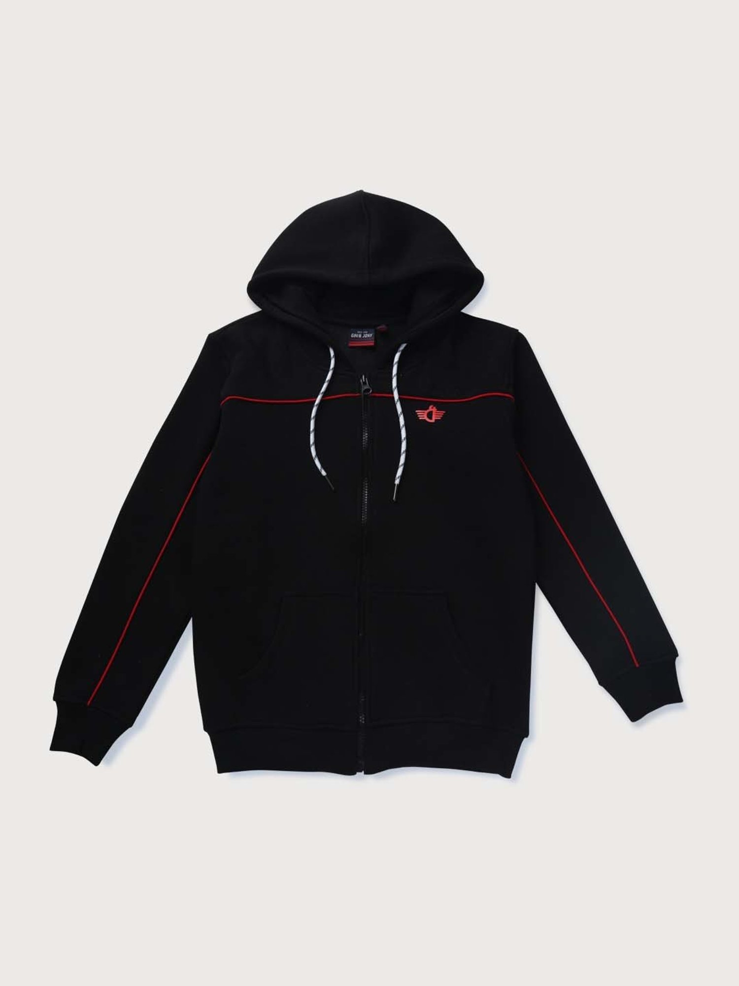 Gini & Jony Kids Black Logo Full Sleeves Jacket