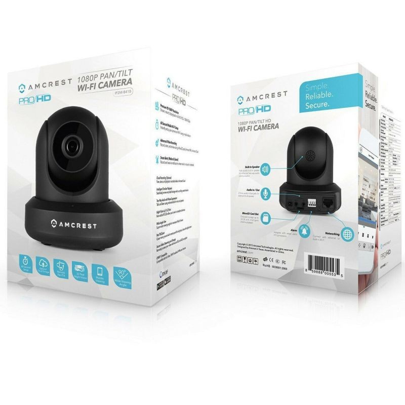 Amcrest IP2M-841 ProHD 1080P (1920TVL) 30FPS Wireless WiFi IP Camera (Black)