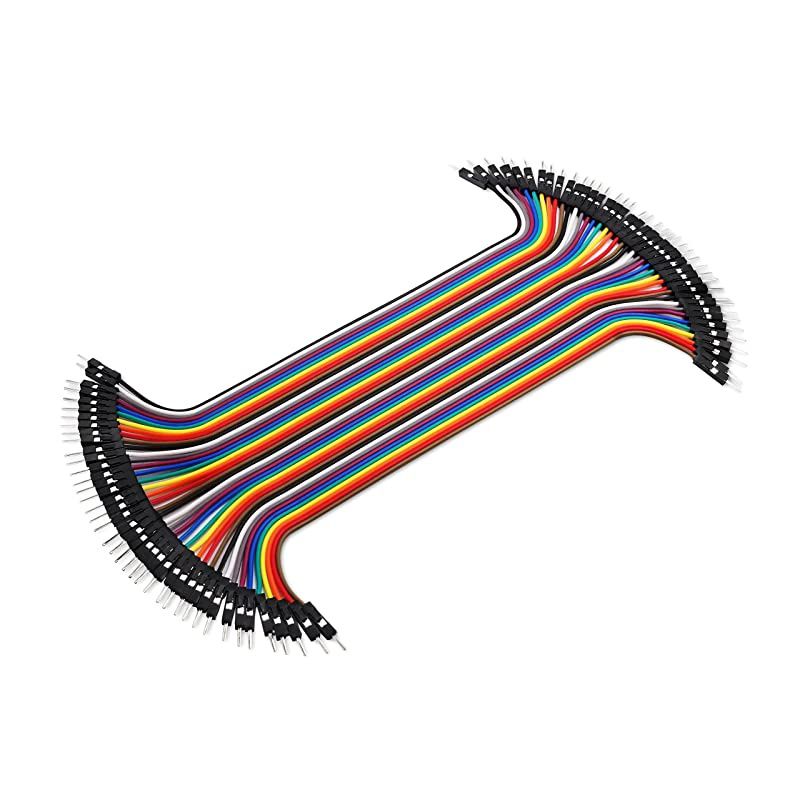 40 Piece Male to Male 8 Inch Solderless Ribbon DupontCompatible Jumper Wires for Breadboard Prototyping