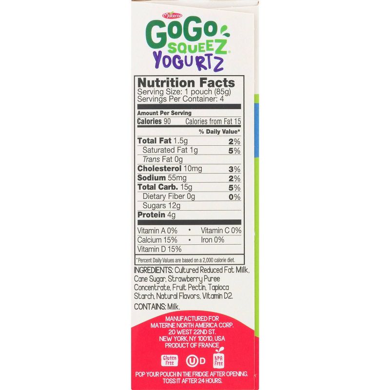 Gogo Squeez Kids' Yogurt On The Go Strawberry 4ct - 3oz