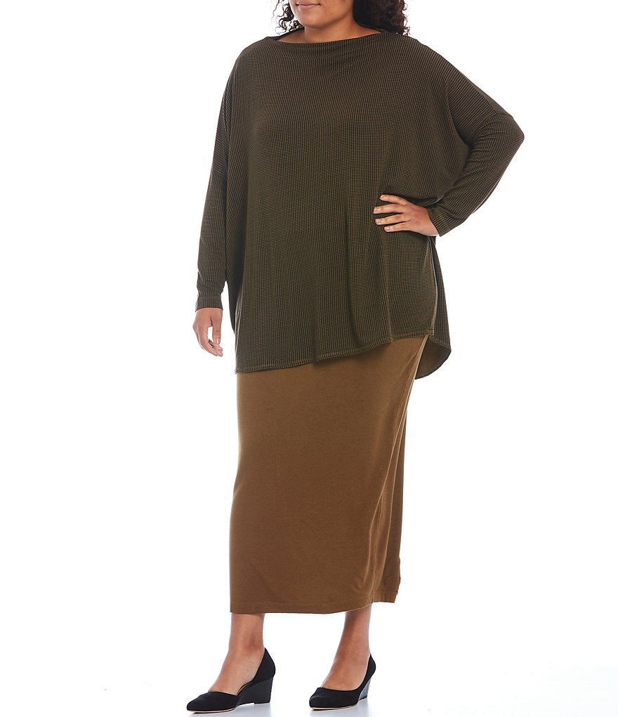 Bryn Walker Plus Size Pira Ponti Sleeveless Jewel Neck Oversized Tank