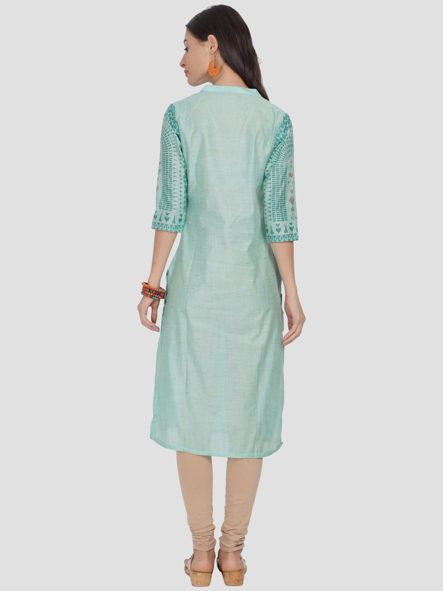 Alena Green Printed Straight Kurta