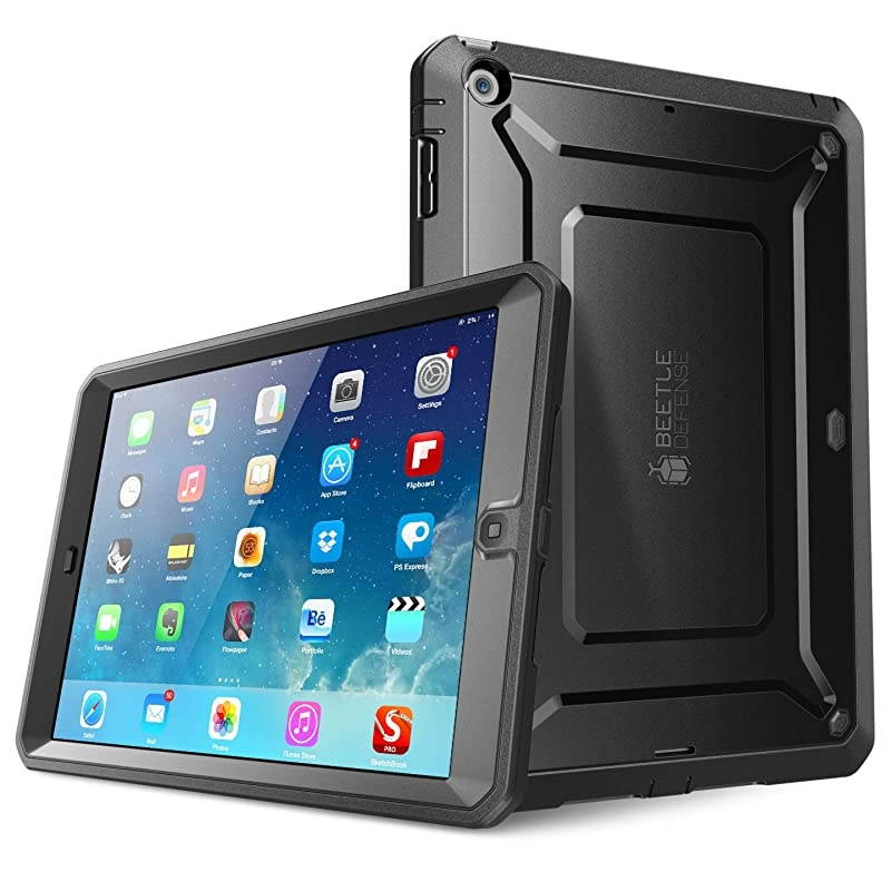 iPad Air Case  Heavy Duty Beetle Defense Series FullBody Rugged Hybrid Protective Case Cover with Builtin Screen Protector for Apple iPad Air BlackBlack not fit iPad Air 2