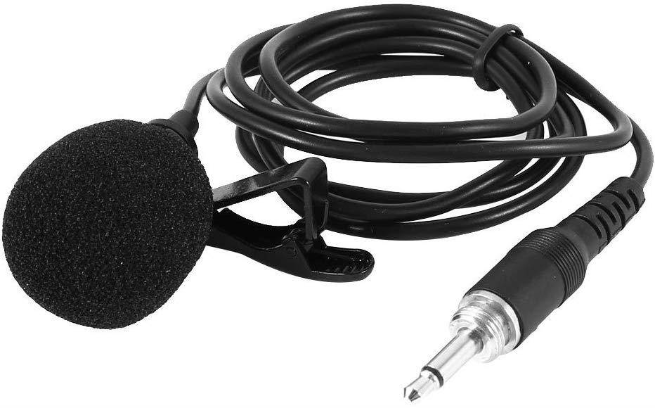 uxcell 3.5mm Mono Connector Sponge Cover Lapel Tie Clip Microphone MIC Black 3.3Ft