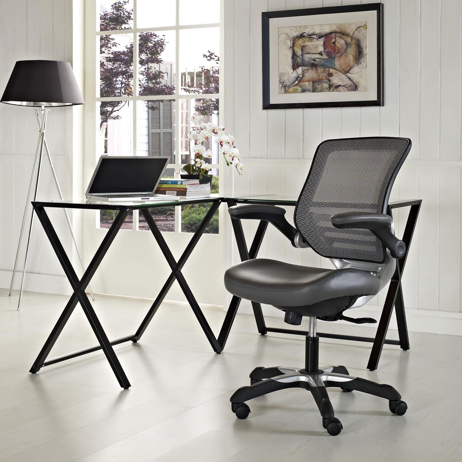 Edge Vinyl Office Chair in Gray