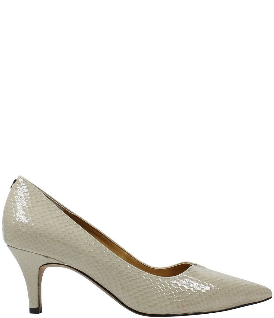 J. Renee Abigaile Patent Embossed Snake Print Pumps