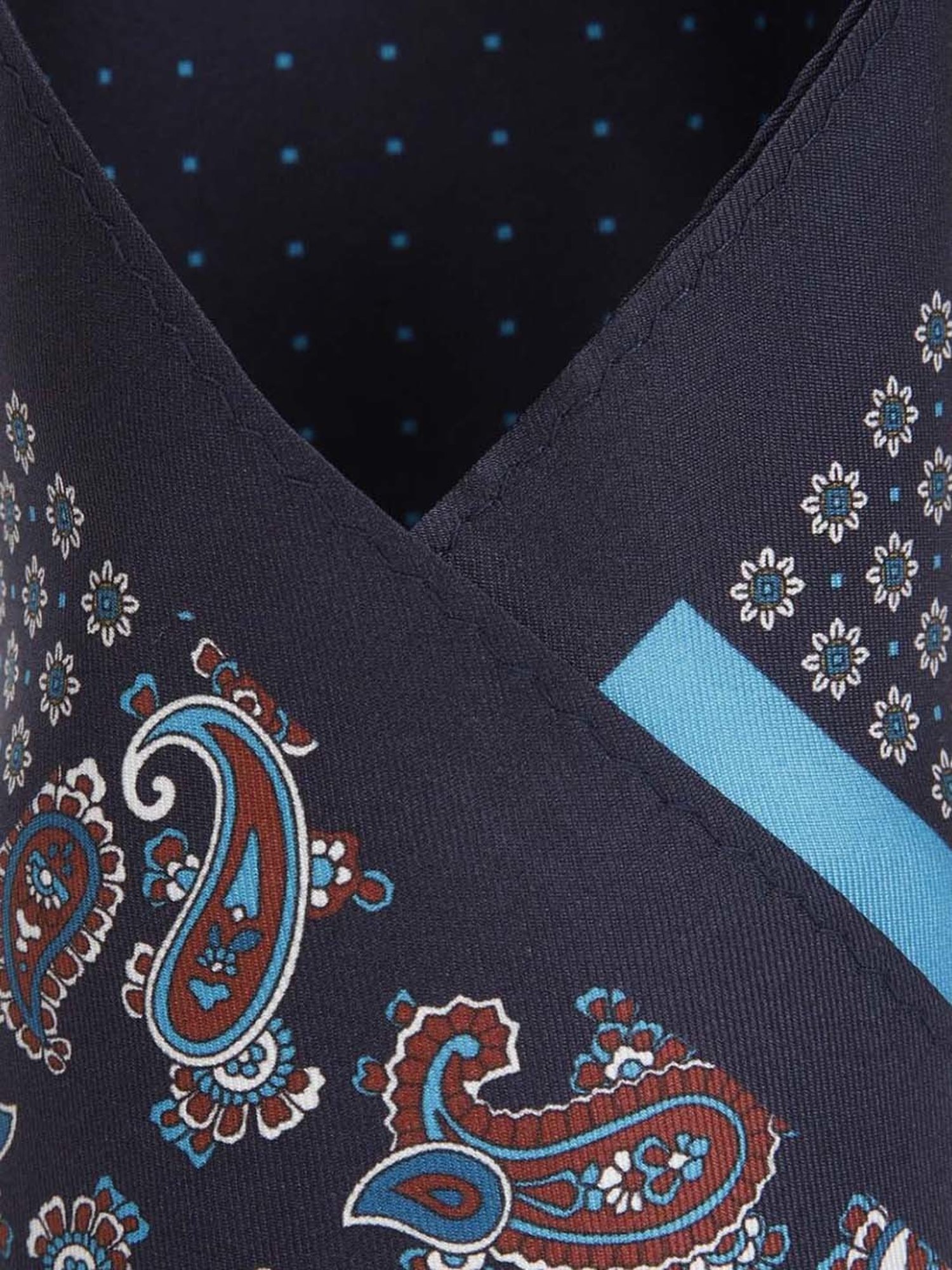 Van Heusen Navy Printed Pocket Square