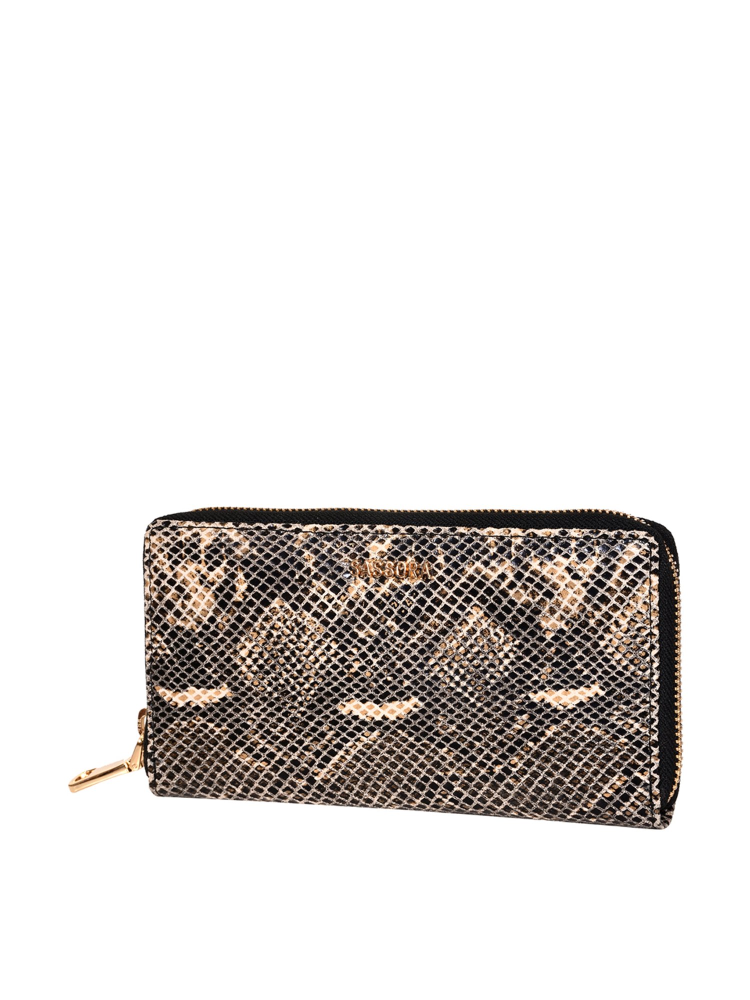 SASSORA Beige Textured Rfid Wallet for Women