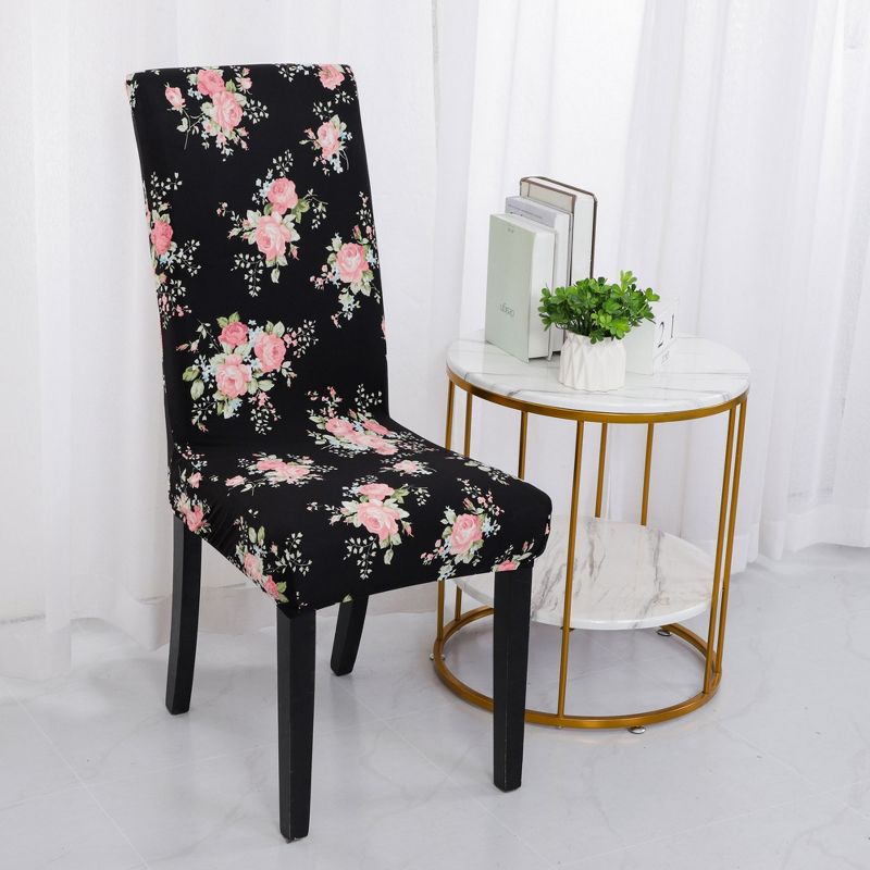 1 Pc Polyester Spandex Stretchy Removable Washable Dining Chair Slipcovers Multicolored  - PiccoCasa