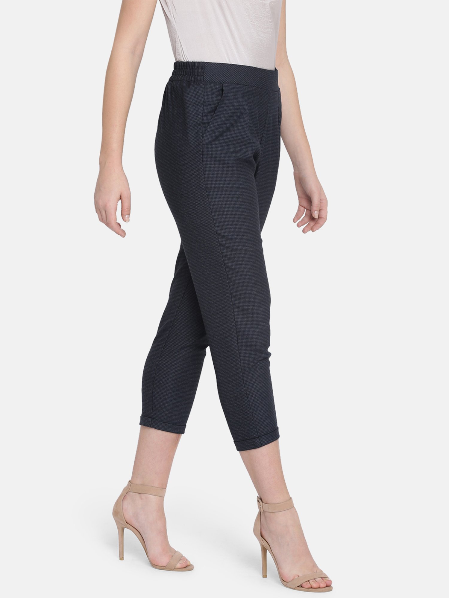 ISU by Radhika Apte Navy Textured Trousers