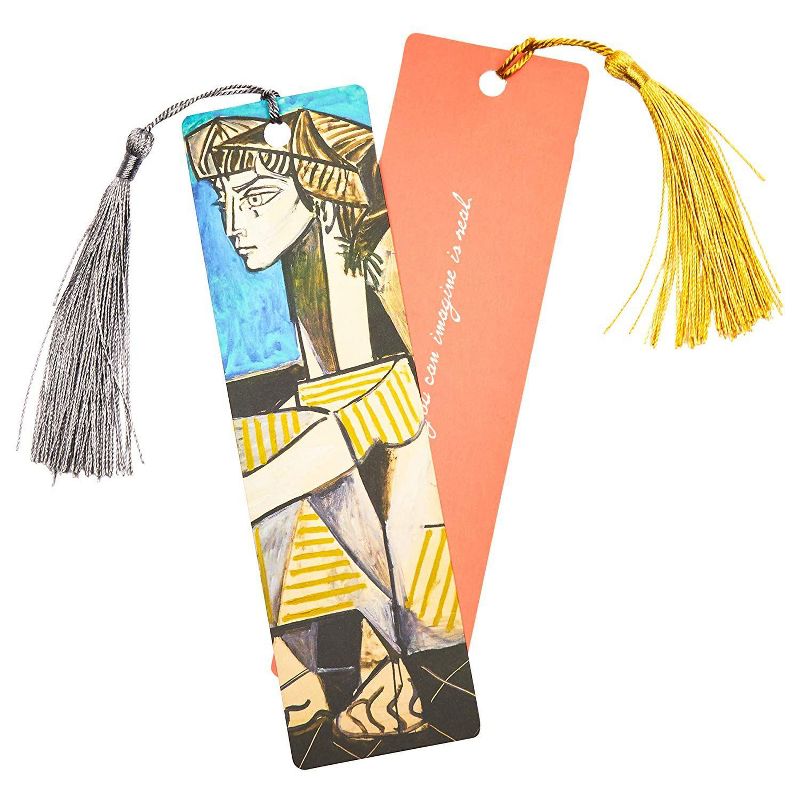 24-Count Bookmarks, Picasso Art Cardstock Page Markers with Tassel, 7"x2"