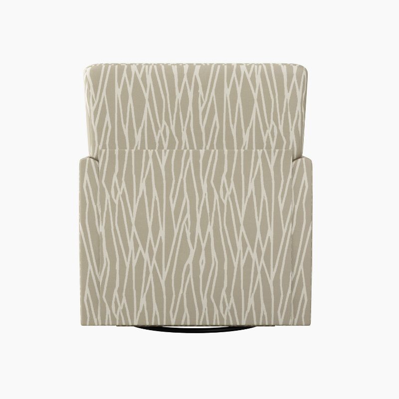 Pascal Modern Half Round Arm Swivel Club Chair Modern Geometric Print Tan - Handy Living