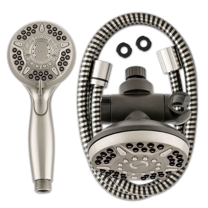 6+6 Power Pulse Dual Shower Head Brushed Nickel - Waterpik