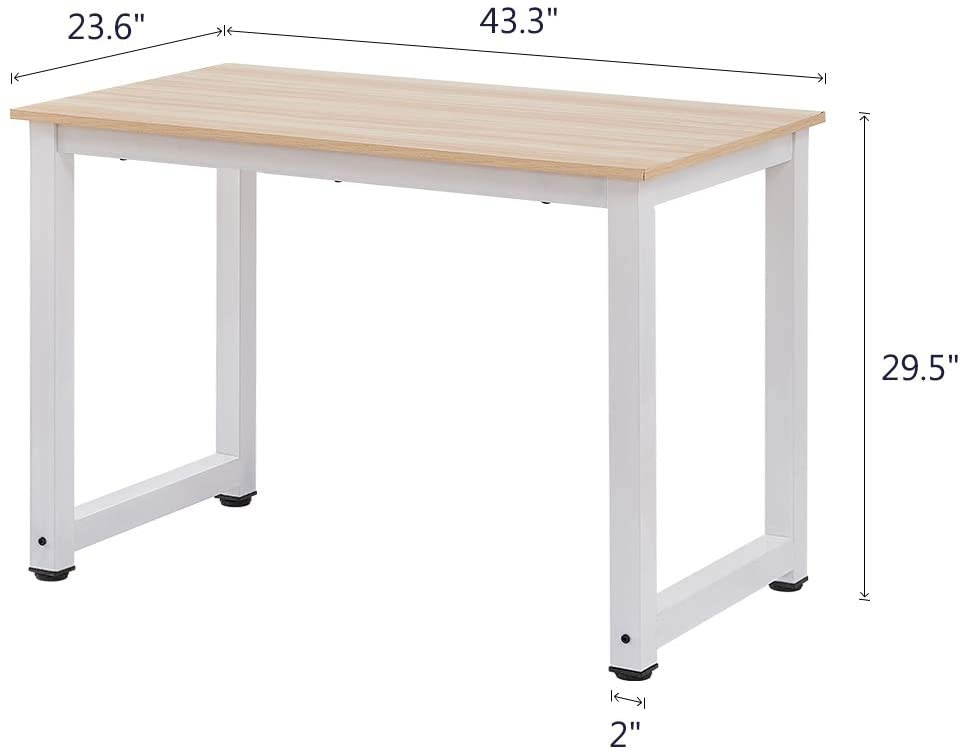 Lifetech Computer Desk 43.3" Modern Study Writing Desk for Home Office Simple Small Desk for Small Spaces, Black