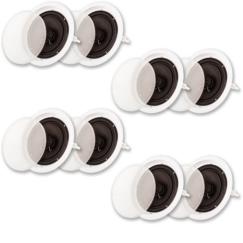 Acoustic Audio SP8c Flush Mount In Ceiling Speakers with 8" Woofers 4 Pair Pack