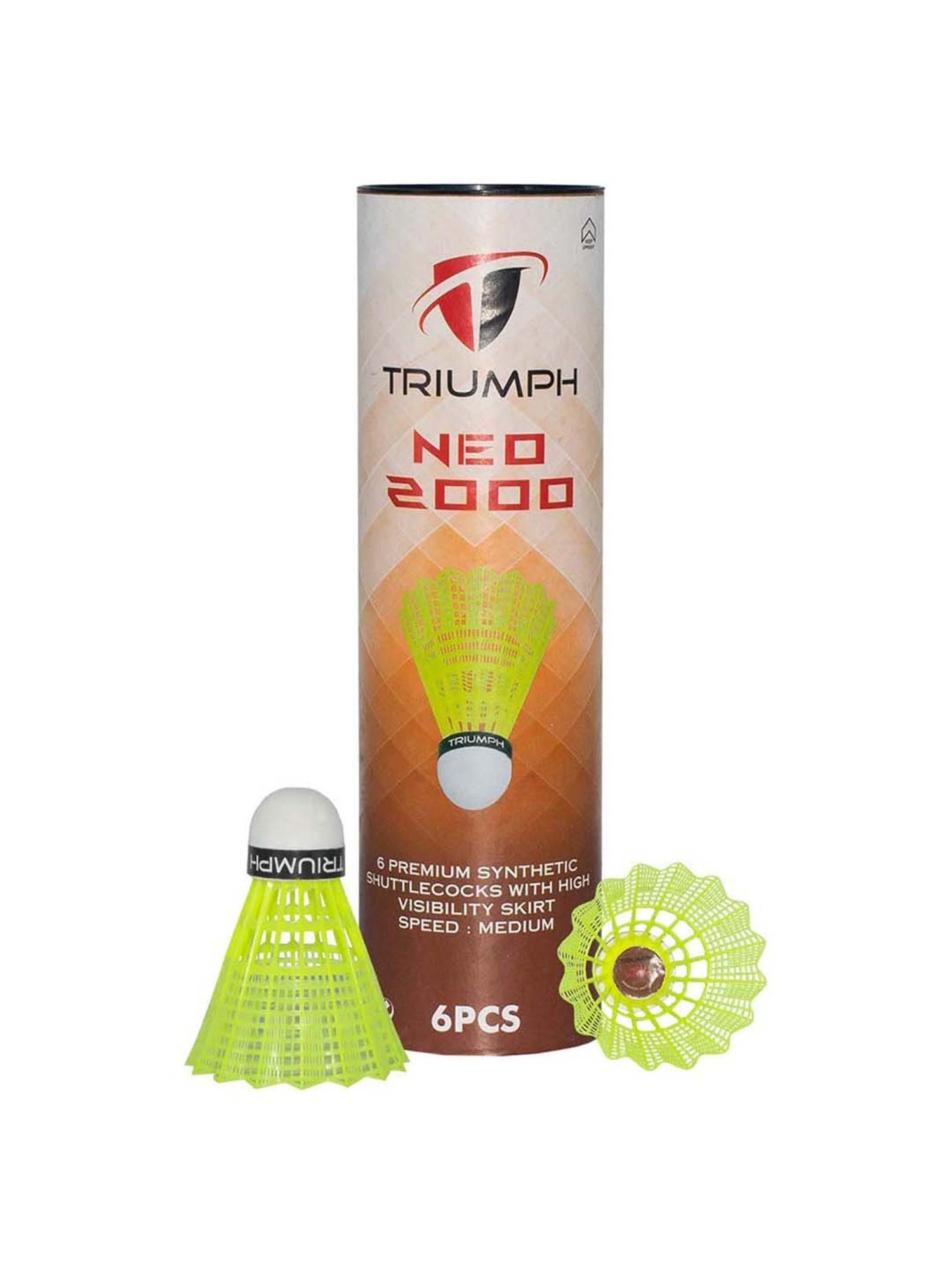 Triumph Multicolored Badminton Racquet with Neo-2000 Shuttlecock for Men (6Pcs)