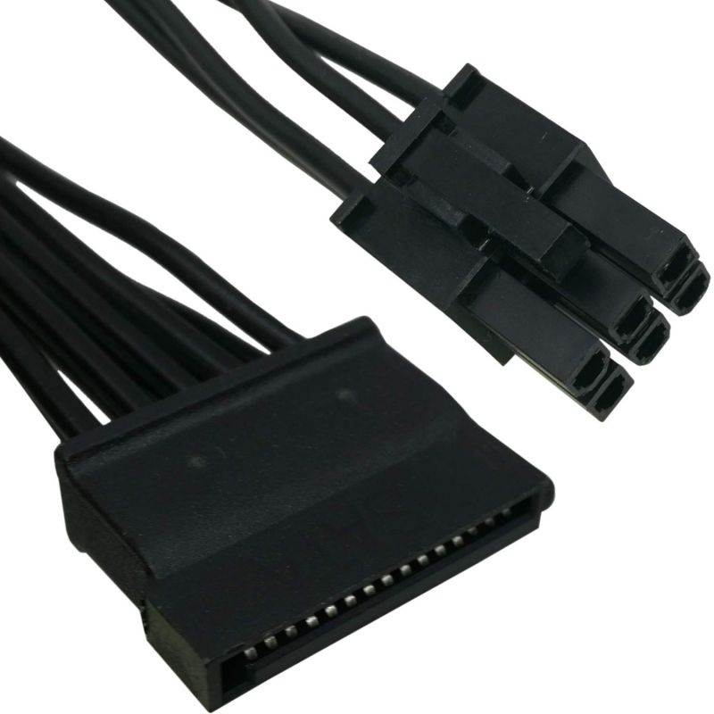 6 Pin to 3X 15 Pin SATA Hard Drive Power Adapter Cable for Some Types of Corsair Modular PSUs 20-in(50cm)