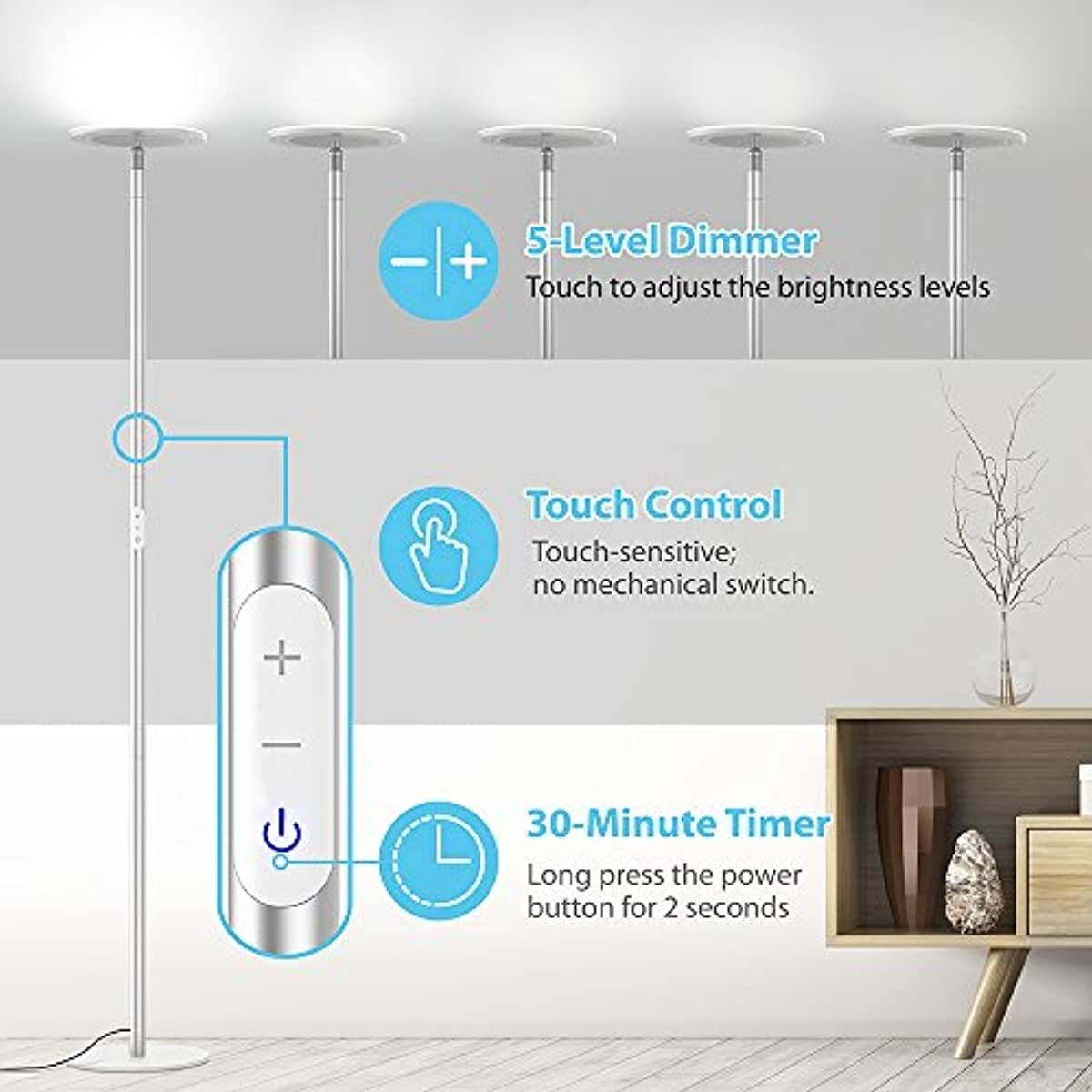 6Outlet + 2 USB 1050 Joule Surge Protector Power Strip with 25Ft Long Extension Cord White UL Listed