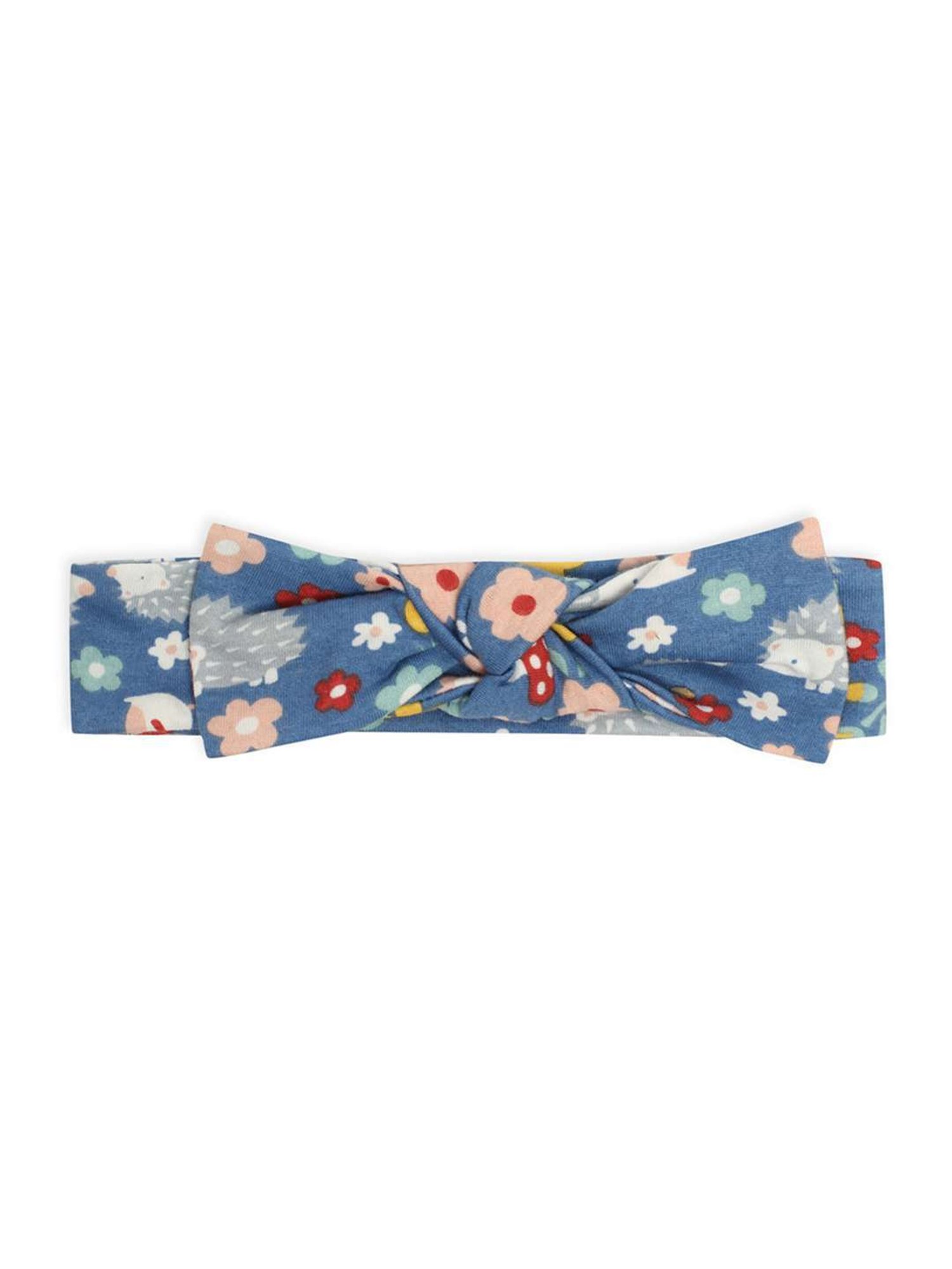 MiArcus Kids Blue Cotton Floral Print Dress with Headband