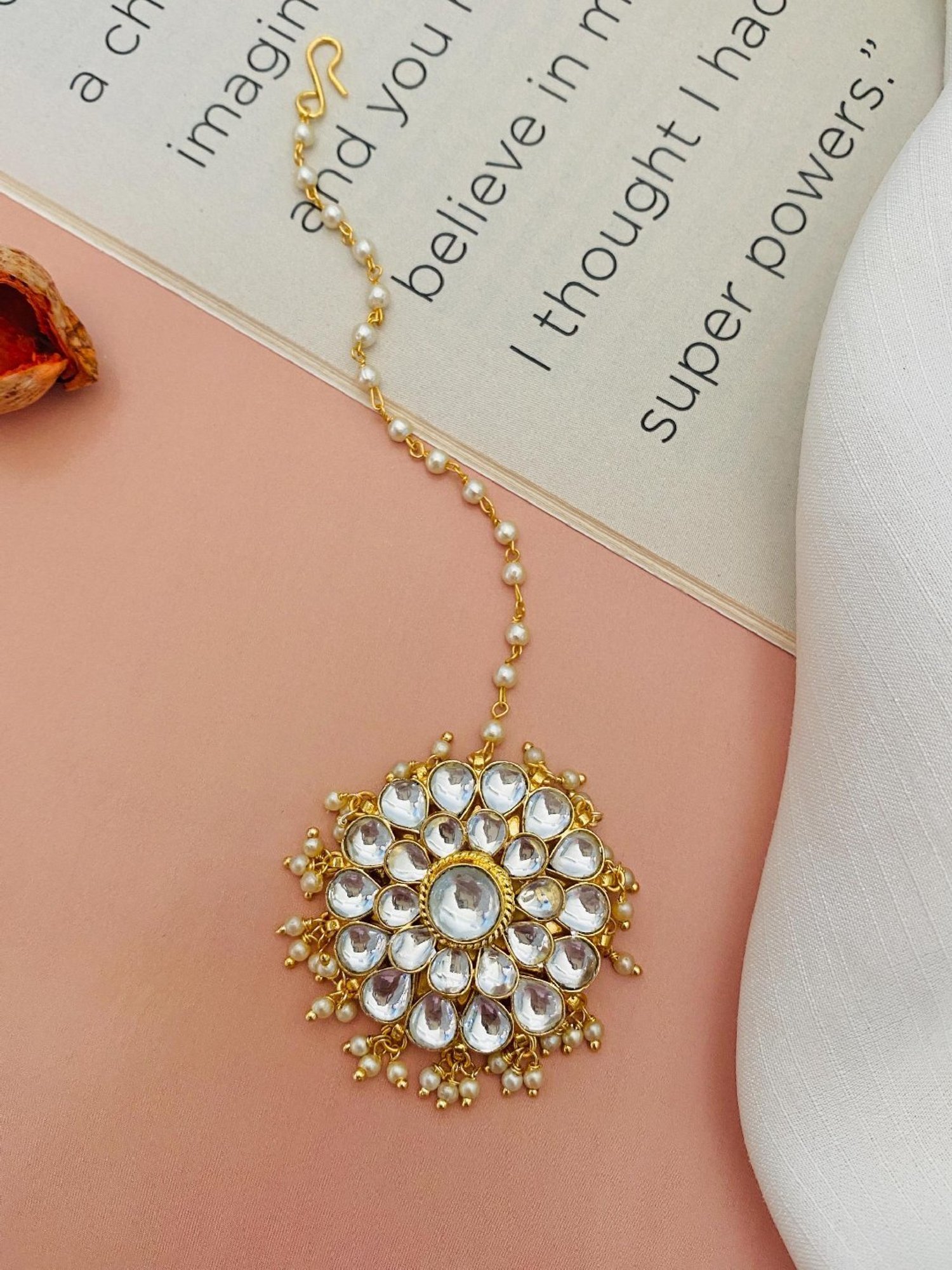 Abdesigns Gold-Plated Royal Kundan Maang Tikka