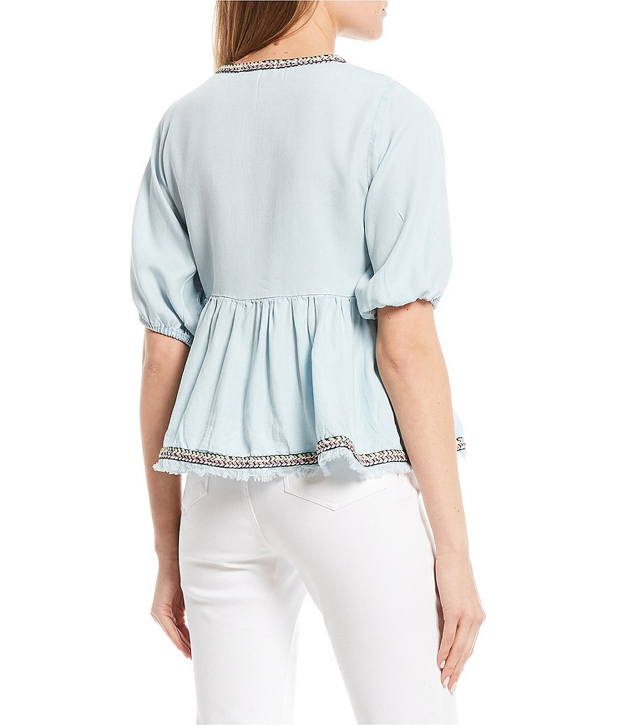 Love & Piece Sleeveless Tie-Die Peplum Hanky Hem Top