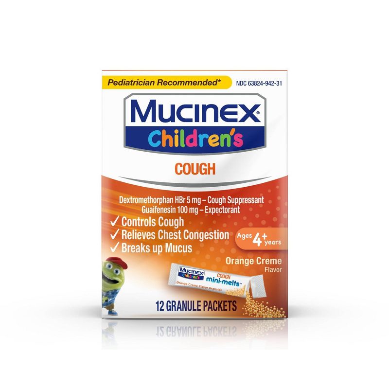 Mucinex Children's Expectorant & Cough Suppressant Mini Melts - Orange Crème - 12ct