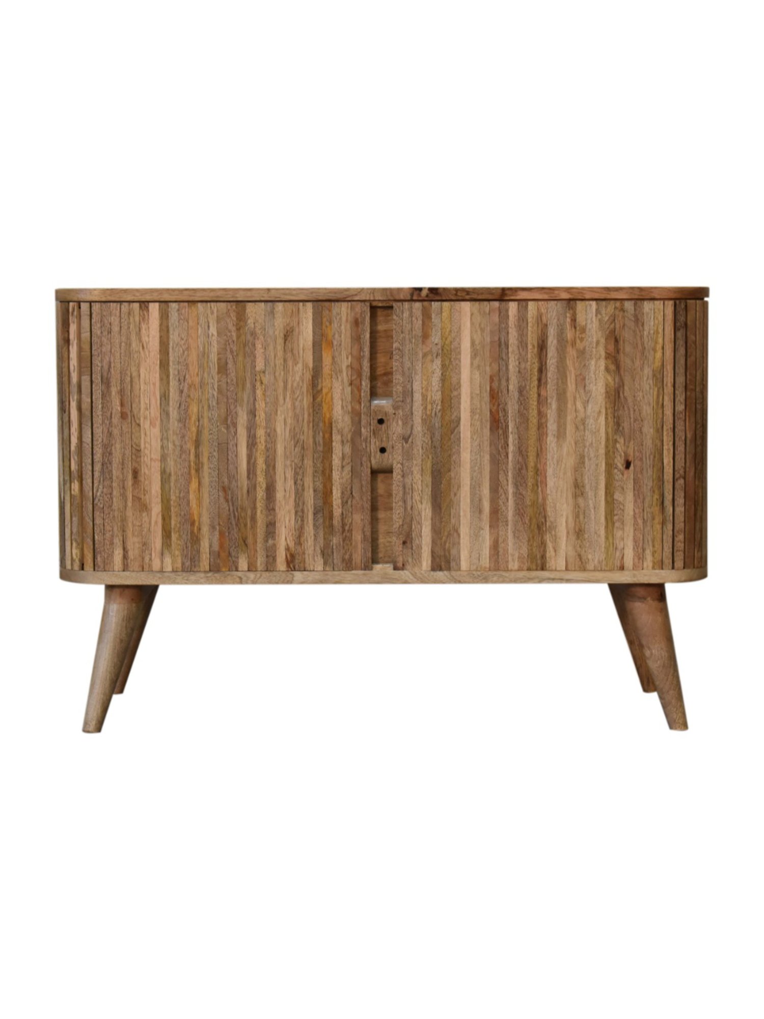 Fabindia Brown Sheesham Wood Textured Cabinet