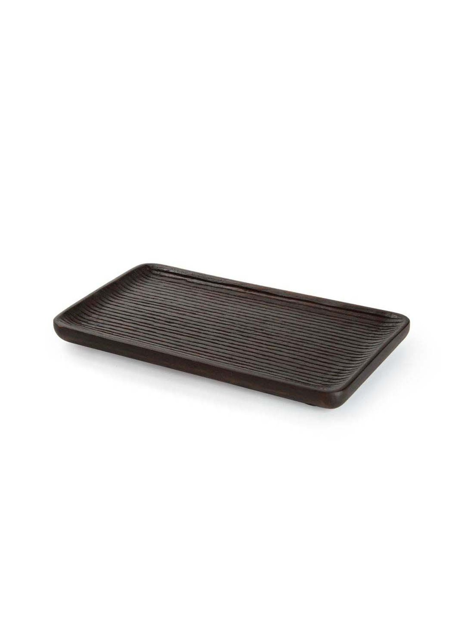 ellementry Brunet Dark Brown Mango Wood Platter - Set of 1