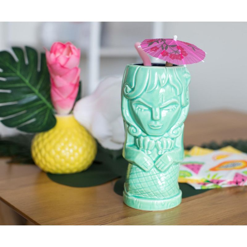 Beeline Creative Geeki Tikis Green Mermaid Fantasy Mug | Ceramic Tiki Style Cup | Holds 15 Ounces