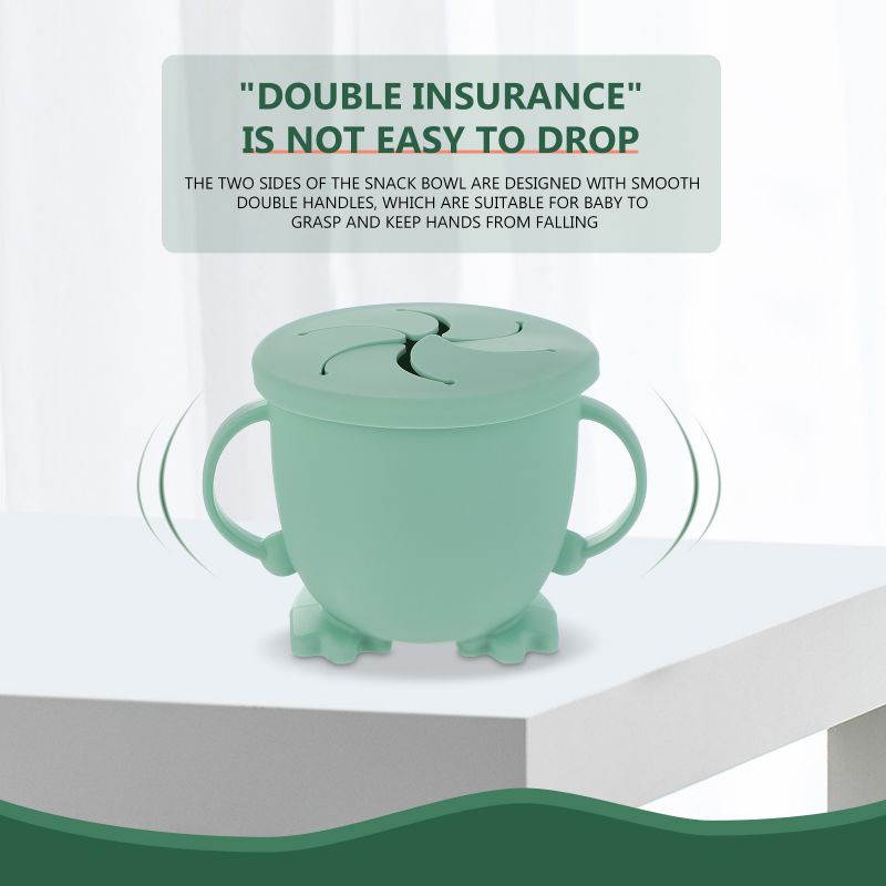 Portable Snack Cup Silicone Snack Container with Lid for Toddler and Baby