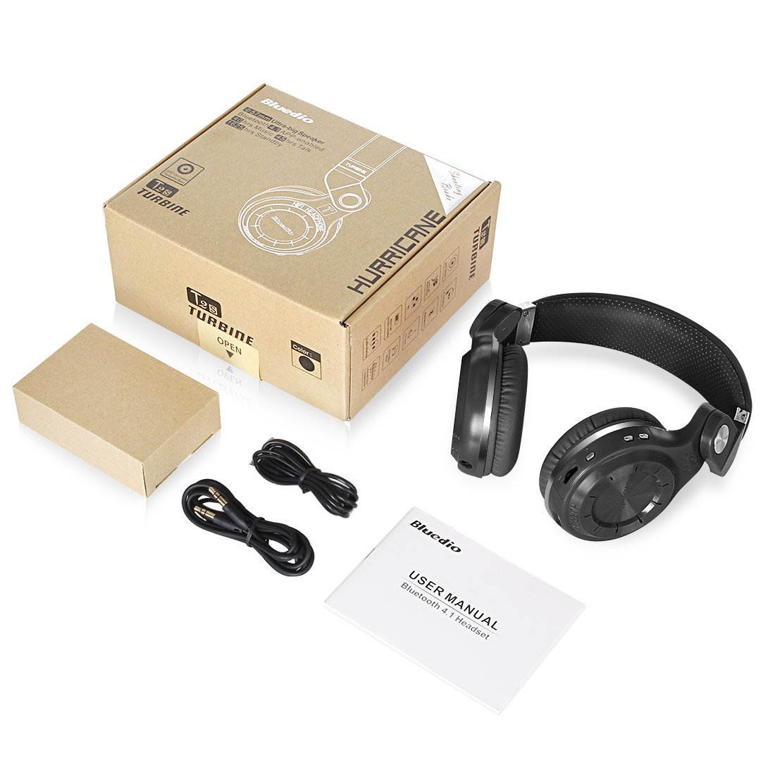 Bluedio T2s Turbine Bluetooth Wireless Stereo Headphones with Microphone 57mm Drivers Rotary Folding(Red)